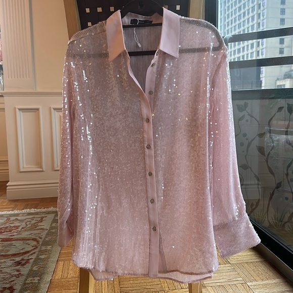 MNG Tops - COPY - Sequin Tunic , button front &button closer on the sleeve